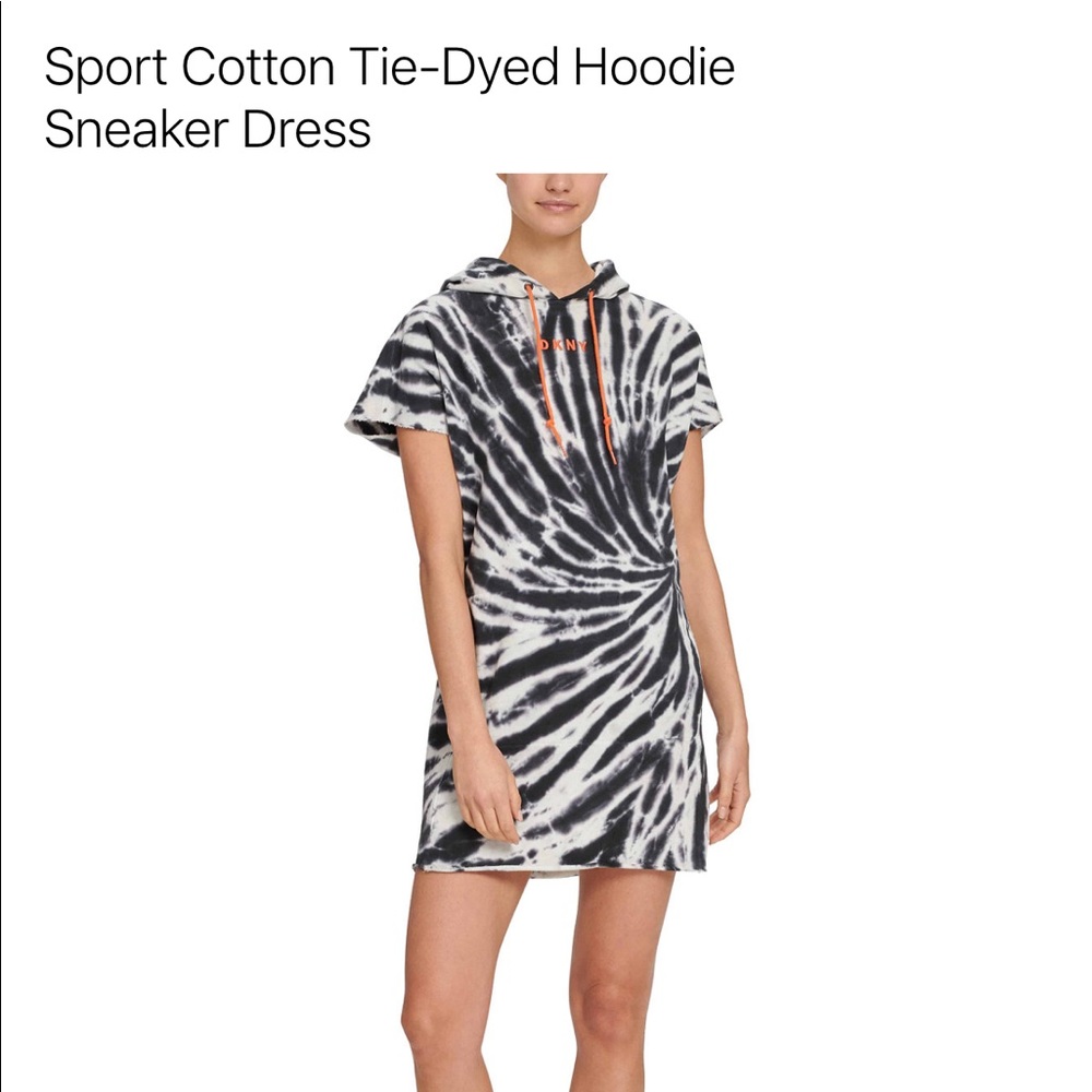 🆕 DKNY Sport Tie-dyed Hoodie Sneaker Dress-SM
